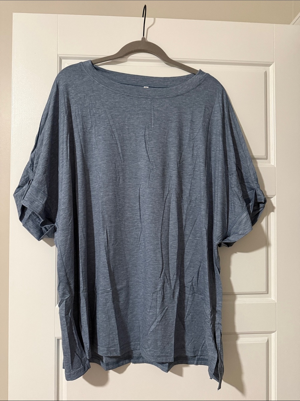 *** WILL IRON *** Relaxed Short-Sleeve Boxy Tee - Steel Blue